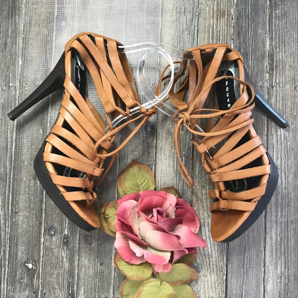 Trouve Leather Strappy Caged Heels Lace Up… - Picture 2 of 8